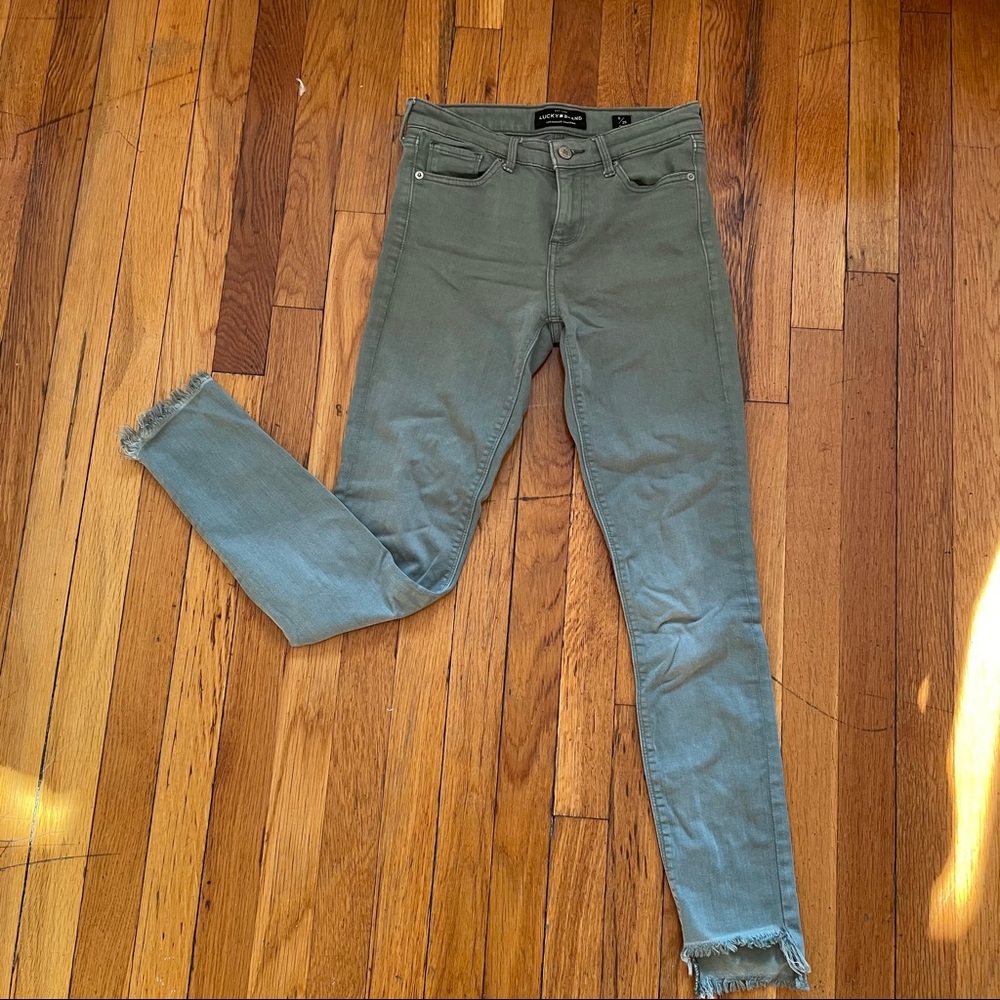Lucky brand green Ava skinny jeans